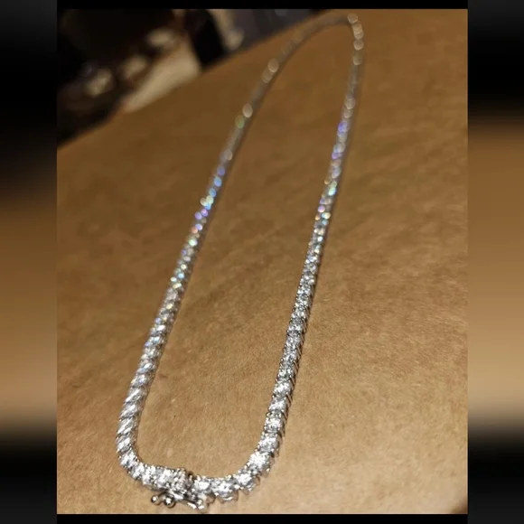 18 CTW VVS1 MOISSANITE TENNIS NECKLACE 3MM S925